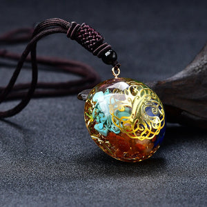 7 Chakra Orgone Eye Energy Group Pendant Necklace Crystal Meditation Gift DIY Amulet Healing Crystal Chakras Meditation Gift