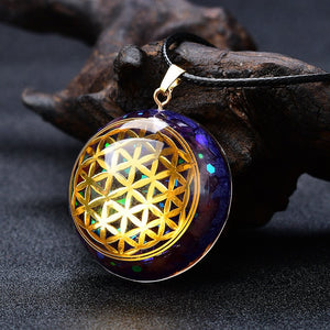 Reiki Orgone Eye Generator Pendant Energy Amulet Necklace Crystal Chakra Gold Ormus Protection Healing Crystal Blue Chakras Meditation Gift