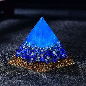 2.36‘’ Magic Orgonite Pyramid Hand Made Blue Ocean Style Decor Crystal Lapis Lazuli Orgone Home Decoration Collection Holiday Gift