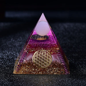 2.36‘’  Pink Orgone Pyramid Chakra Healing EMF Protection Rose Quartz Sphere Magic Orgonite Healing Meditation Hand Made DIY Gift