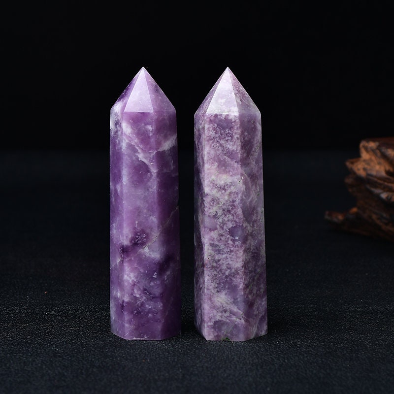 RARE Lepidolite Crystal Tower Reiki Healing Meditation Chakra Specimen Hand Made Points Collection Gift Crystal Point