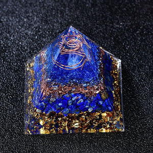 2.36‘’ Orgone Pyramid DIY Energy White Quartz Crystal Pillar EMF Protection  Orgonite Healing Meditation Lapis Base Decoration Collection