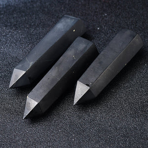 Shungite Tower Stone Hand Made Quartz Healing Crystal Meditation Radiation Protection Home Decoration Collection Gift Shungite Point