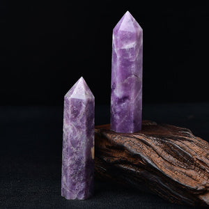 RARE Lepidolite Crystal Tower Reiki Healing Meditation Chakra Specimen Hand Made Points Collection Gift Crystal Point