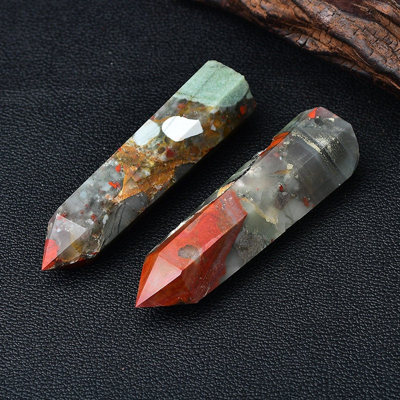 Africa Blood Stone Point Crystal Tower Healing Decor Crystal  Natural Rock Meditation Gemstone Collection Gift