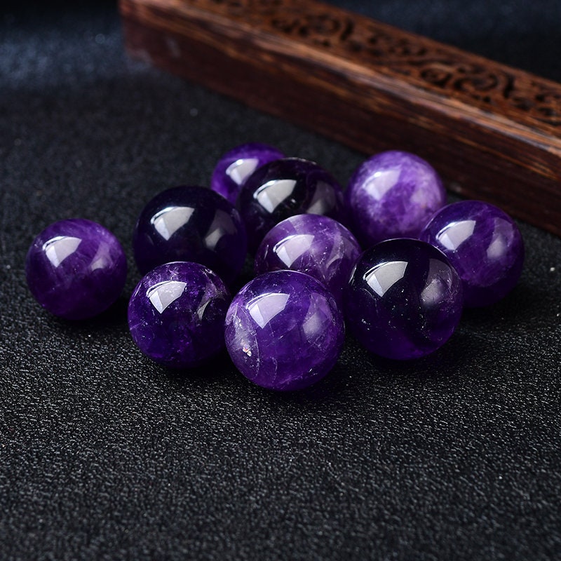 3 PCS Natural Brazil Amethyst Crystal Ball Polished Sphere Reiki Healing Meditation Chakra Massage Home Decoration Collection