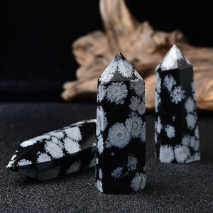 Snowflake Obsidian Points Crystal Points Crystal Tower Healing Tower Home Decor Point Crystal GIfts